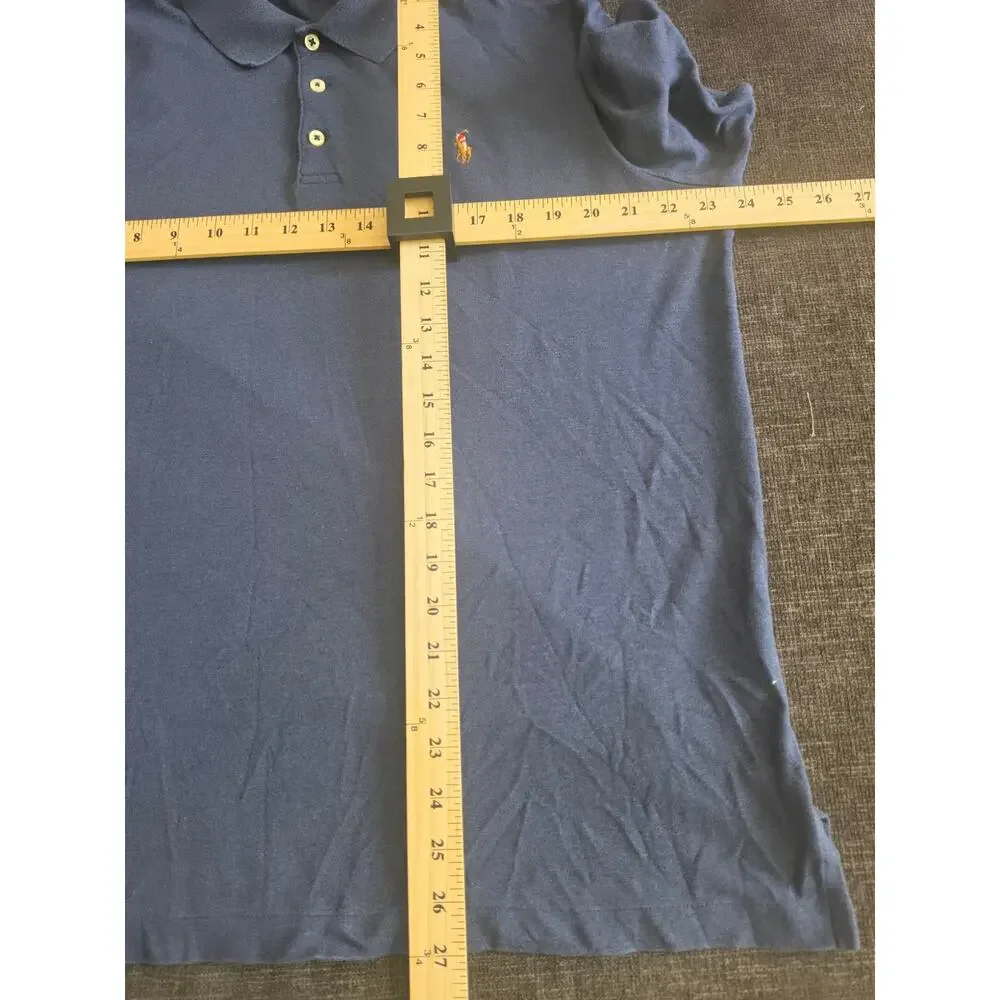 Polo Ralph Lauren Men’s Large Classic Fit Soft Cotton Blue Polo Shirt Pony L